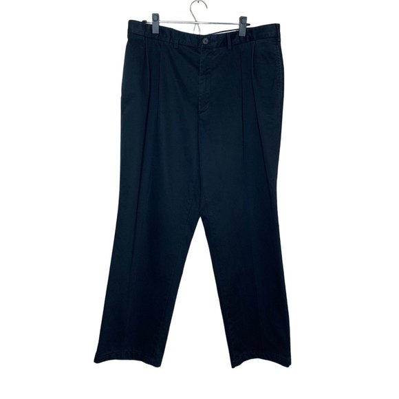Land's End Other - Land's End Relaxed Fit Pleated Front Dress Pants Black Office Uniform Men's 36